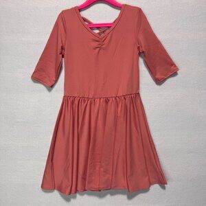 Girls Dress Size 5/6 DotDotSmile Solid Salmon Color New With Tags